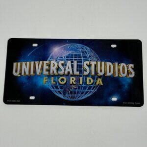 Universal Studios Florida Novelty License Plate Globe Logo Vacation Souvenir